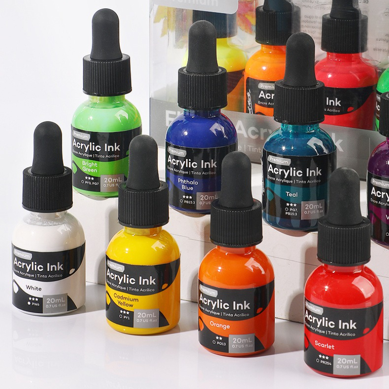 Acrylic Pour Paint - 6/12 Color 20ml Acrylic Ink Bright