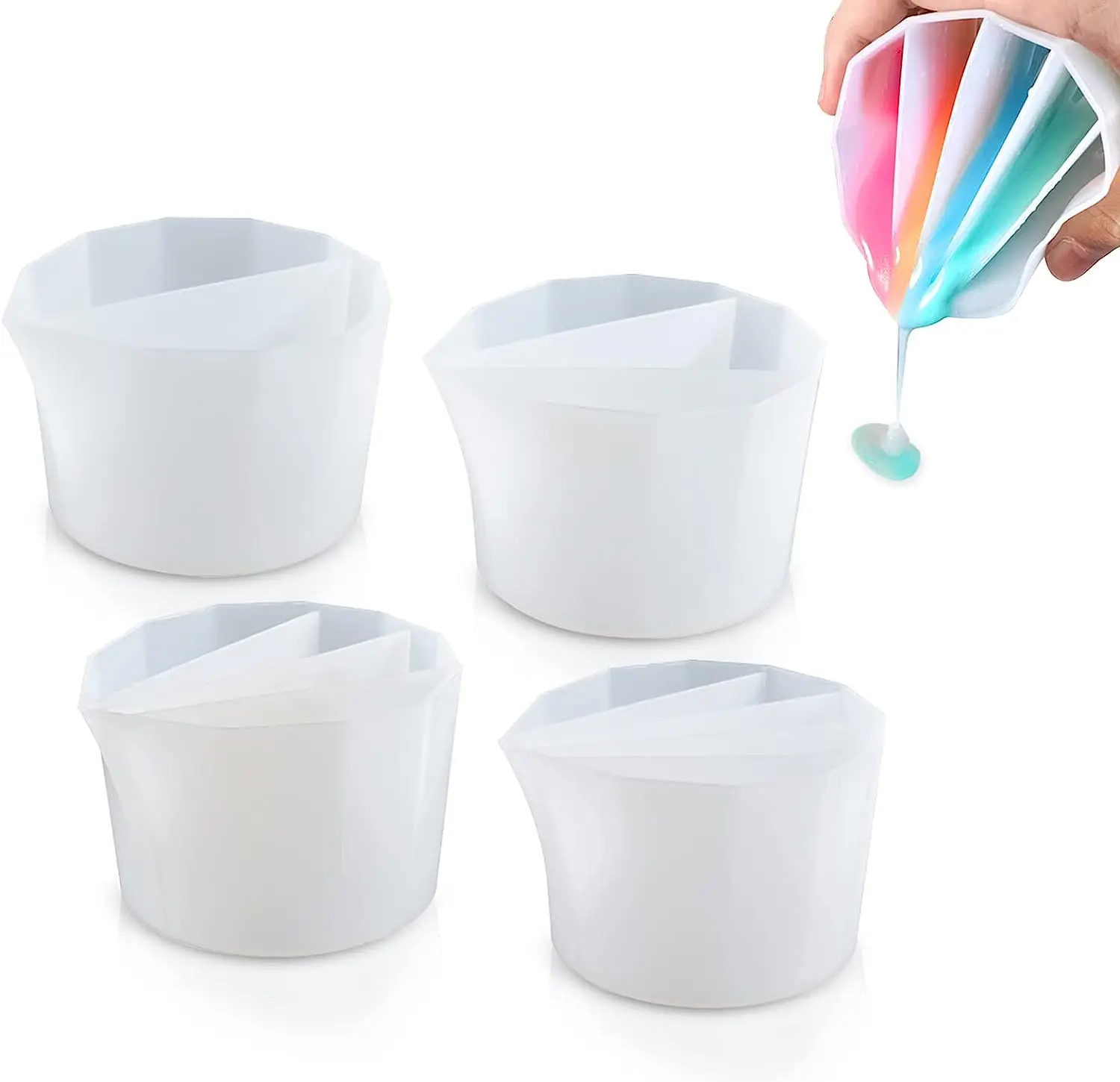 Acrylic Pour Paint - Split Cup For Paint Pouring,Reusable Fluid