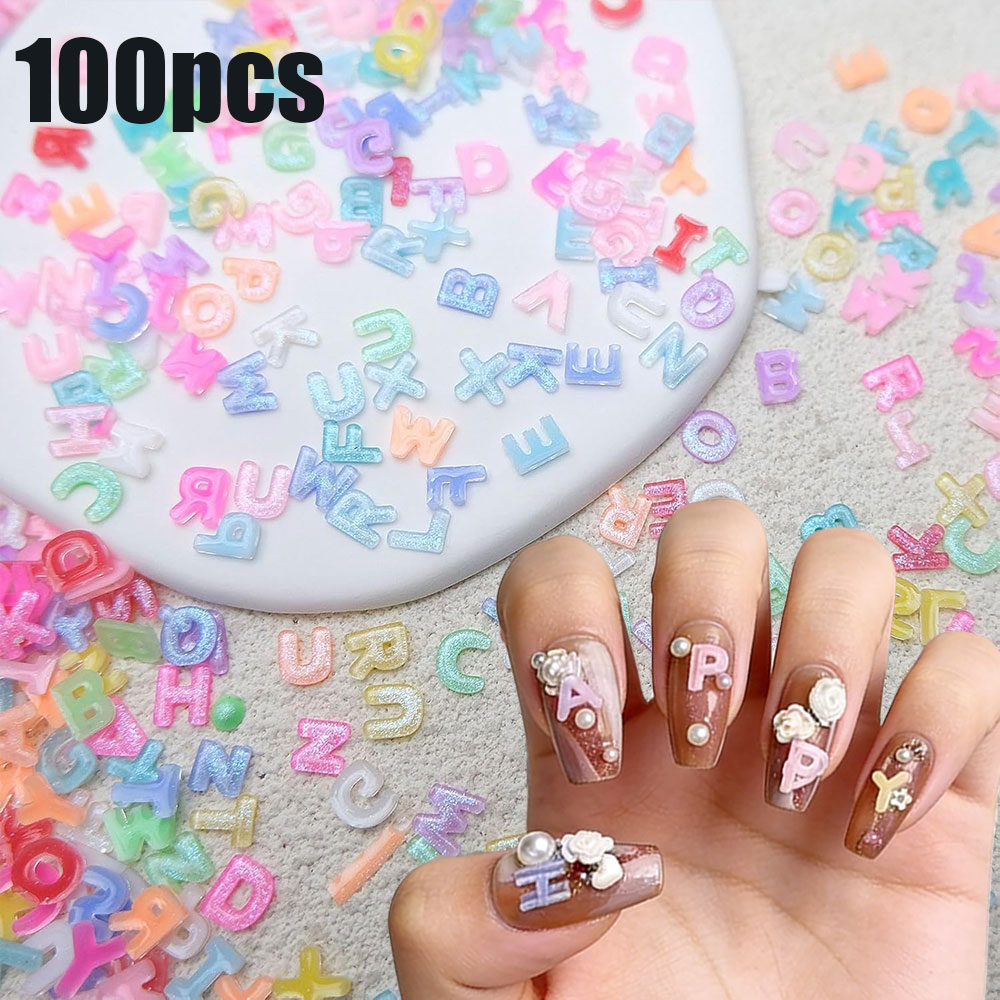 Art And Craft Letter Z - 100Pcs Macaron Color Glitter English Letter