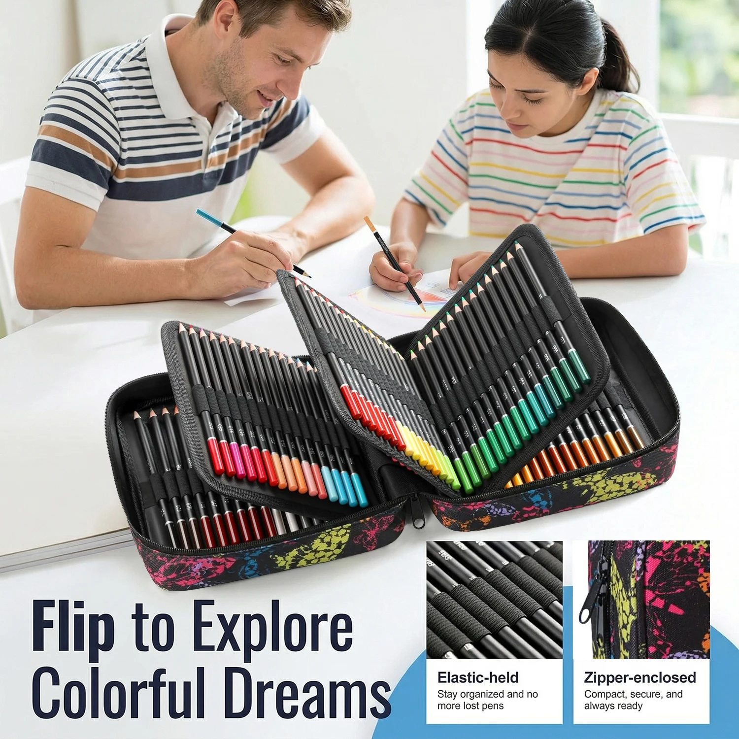Colored Pencil Professional - 72/120 Colored Pencils Set with Portable