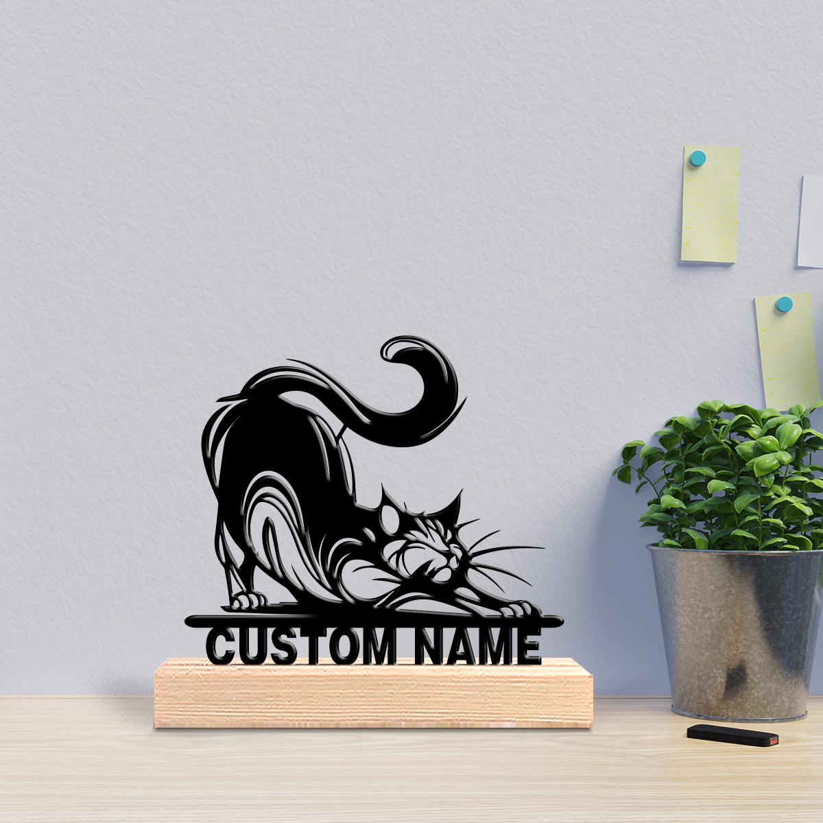 Art Y Craft - 1pc Modern CAT Custom Text Metal