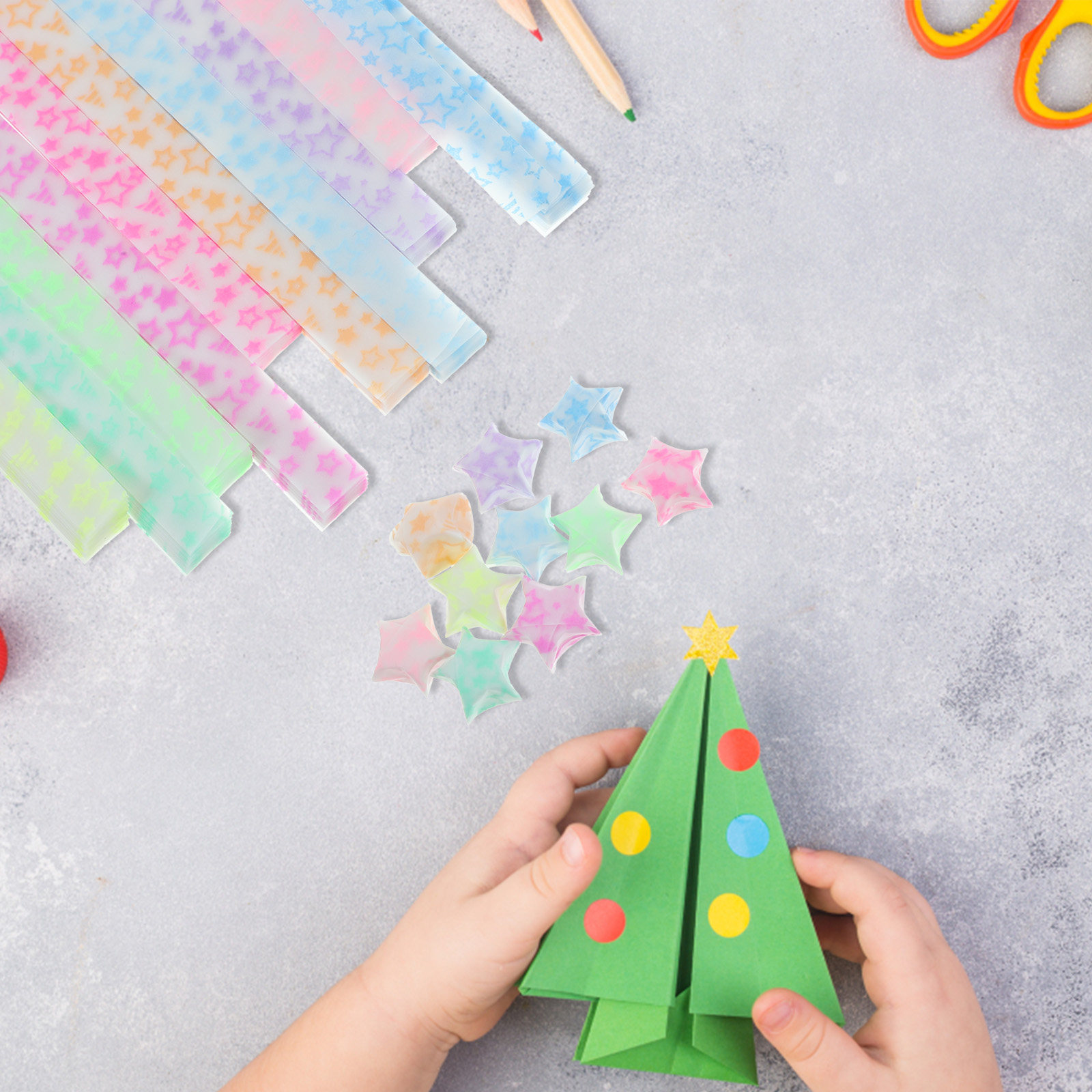 Art Craft Ideas For Kids - 840Pcs Luminous Star Origami Paper DIY