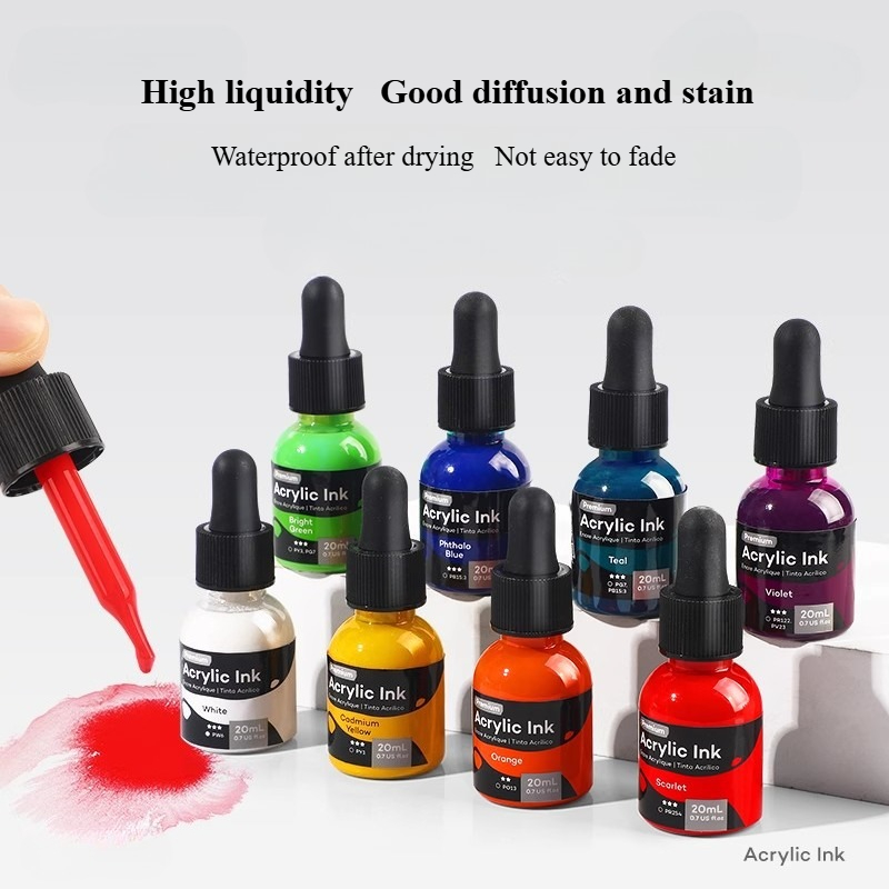 6/12 Color 20ml Acrylic Ink Br - Acrylic Pour Paint บทวิจารณ์และราคา