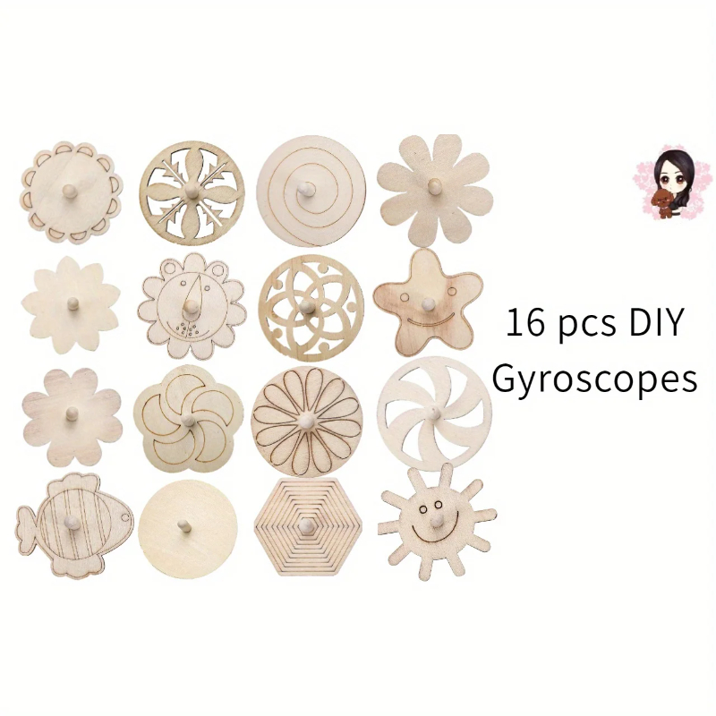 16pcs Wooden Spinning Top Craf - Art Craft Ideas For Kids บทวิจารณ์และราคา