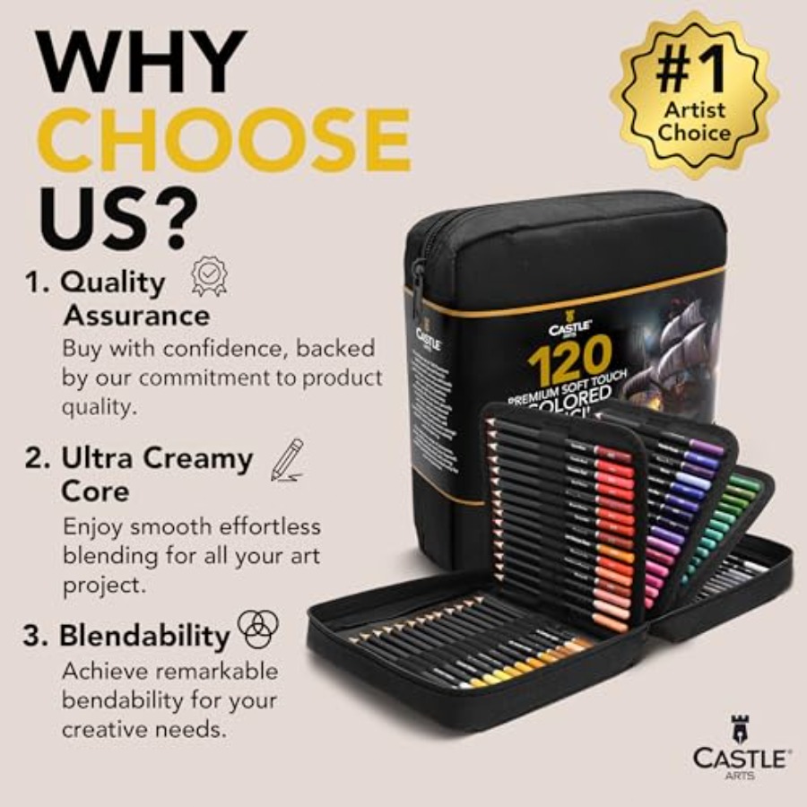 120 Coloring Pencils Zipper-Ca - Colored Pencil Professional บทวิจารณ์และราคา
