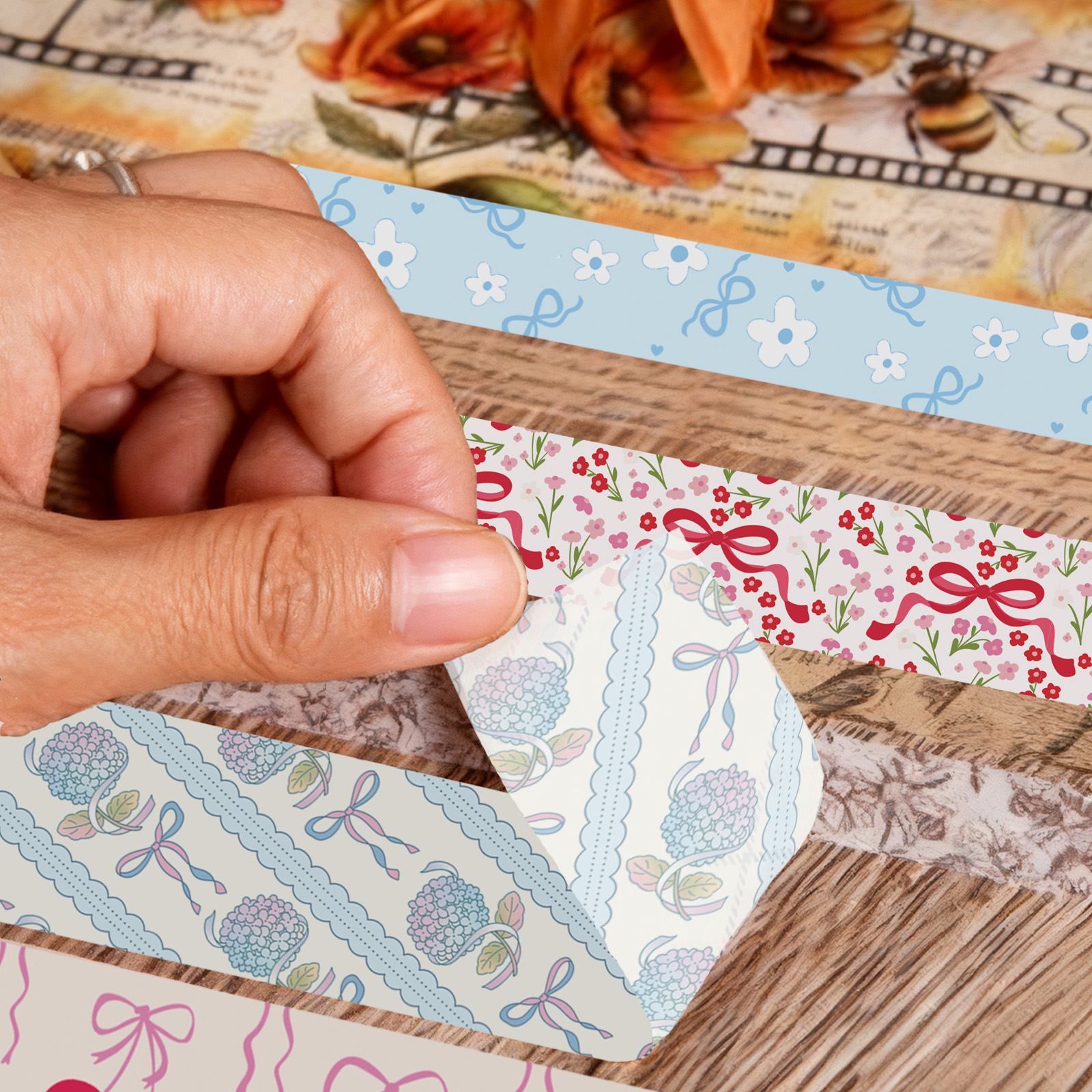 16 Rolls Pink Bow Washi Tapes  - Art Craft Journals บทวิจารณ์และราคา