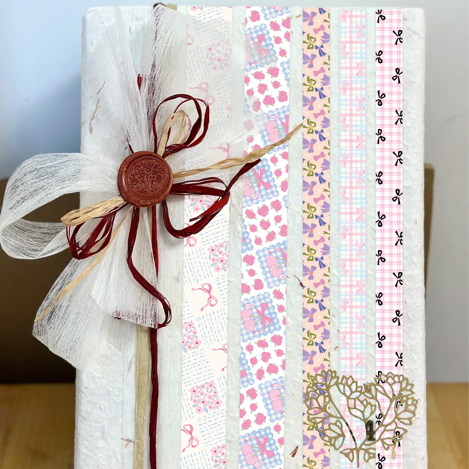 16 Rolls Pink Bow Washi Tapes  - Art Craft Journals บทวิจารณ์และราคา