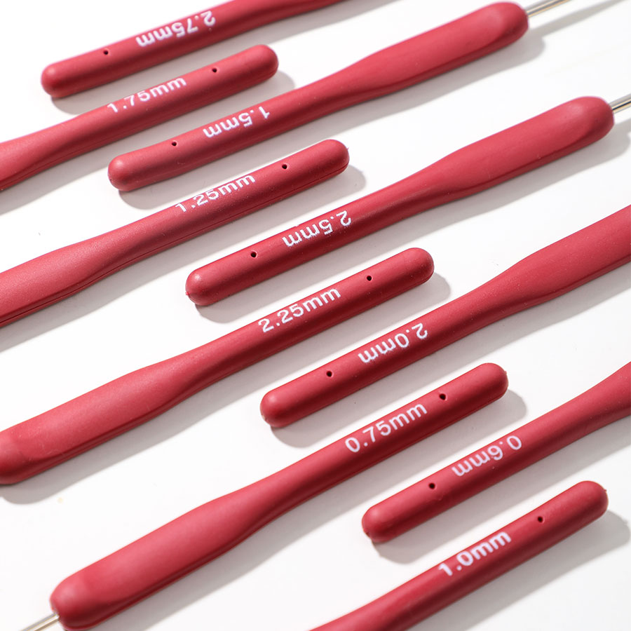 10pcs Red Crochet Set Kit Sili - Crochet Hook Set บทวิจารณ์และราคา