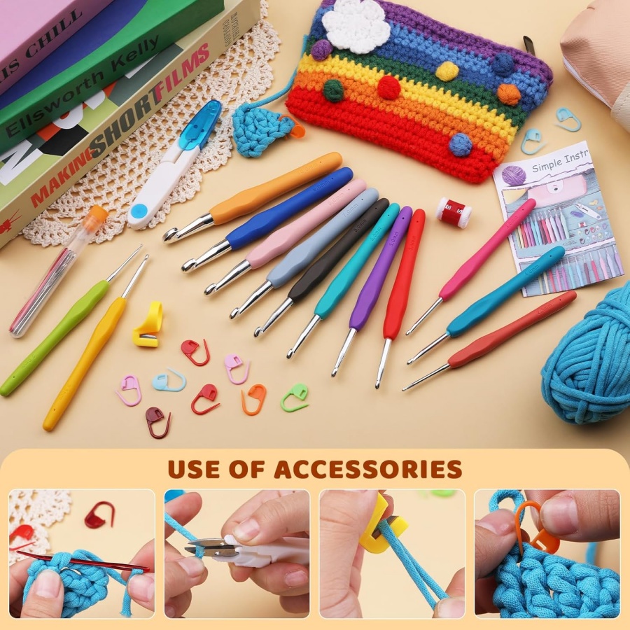 MIUSIE Colorful Crochet Hooks  - Crochet Hook Set บทวิจารณ์และราคา