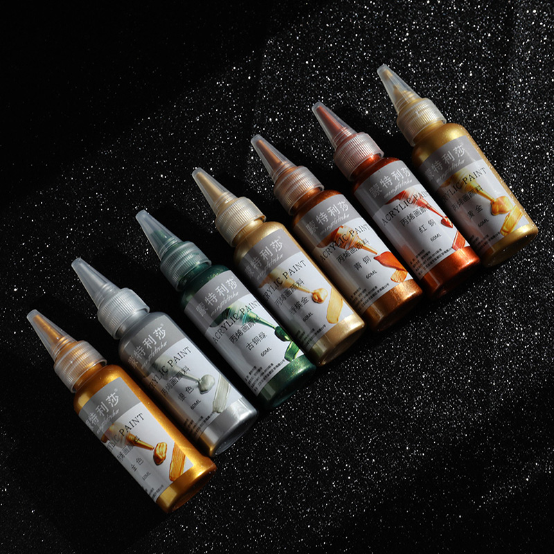 60ml Gold Paint Metallic acryl - Acrylic Pour Paint บทวิจารณ์และราคา