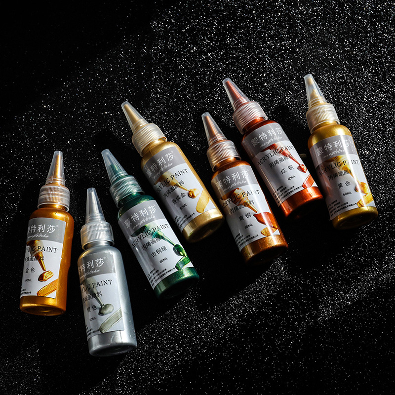 60ml Gold Paint Metallic acryl - Acrylic Pour Paint บทวิจารณ์และราคา