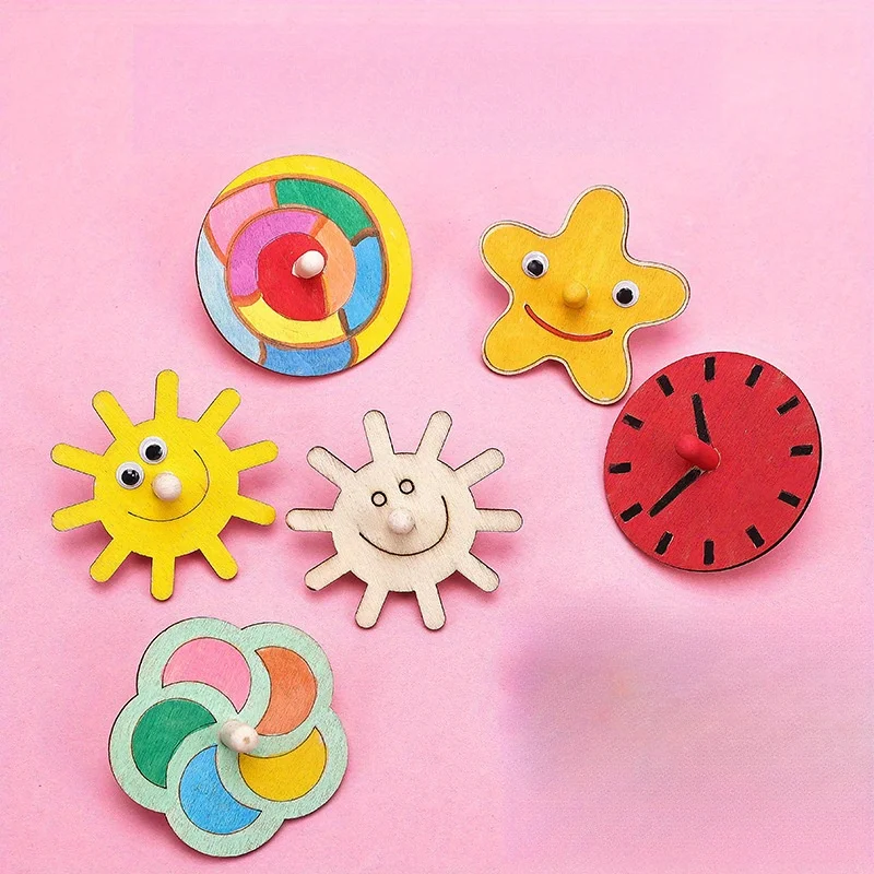 16pcs Wooden Spinning Top Craf - Art Craft Ideas For Kids บทวิจารณ์และราคา