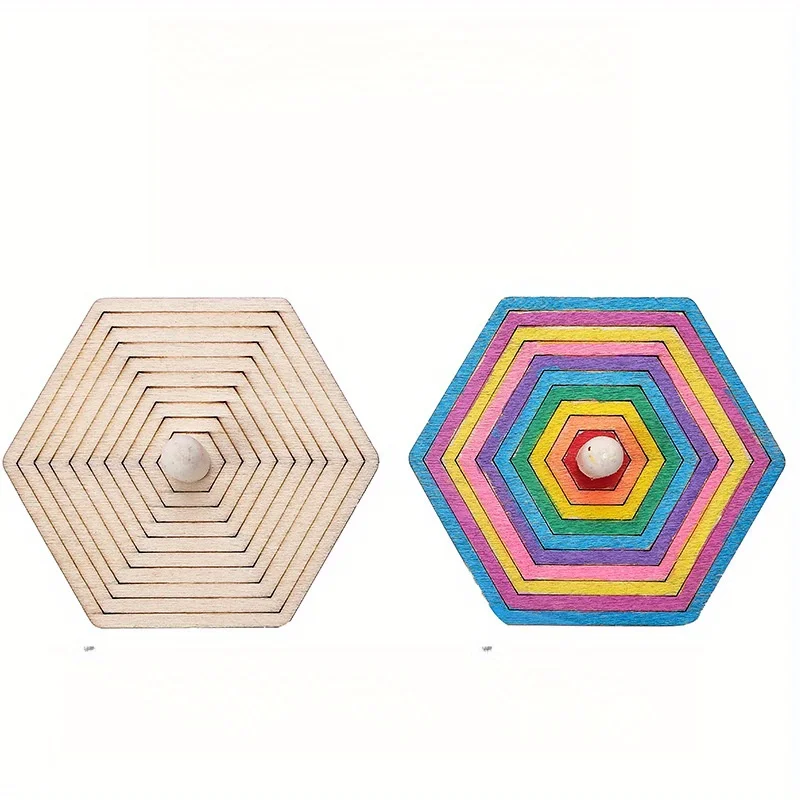 16pcs Wooden Spinning Top Craf - Art Craft Ideas For Kids บทวิจารณ์และราคา