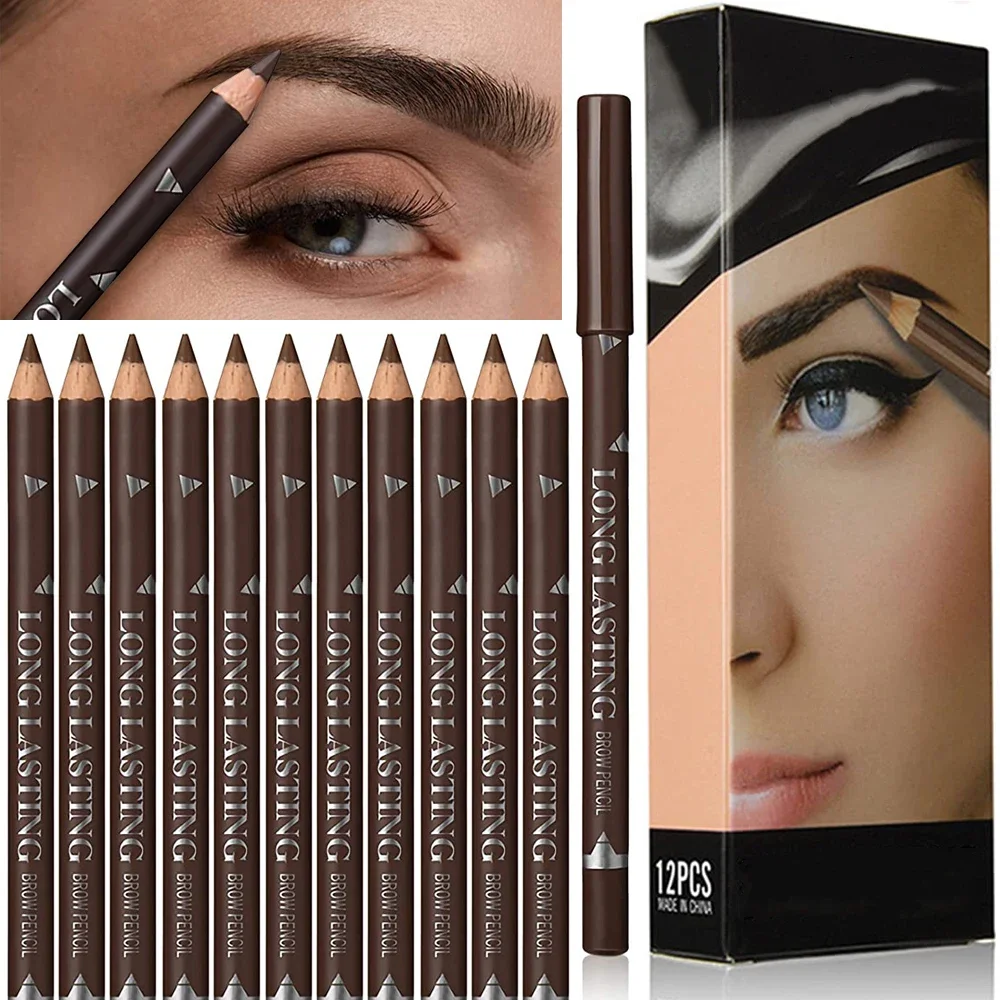 6/12Pcs Eye Brow Pencil Waterp - Colored Pencil Professional บทวิจารณ์และราคา