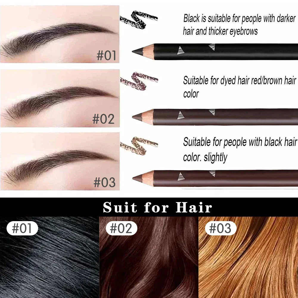 6/12Pcs Eye Brow Pencil Waterp - Colored Pencil Professional บทวิจารณ์และราคา