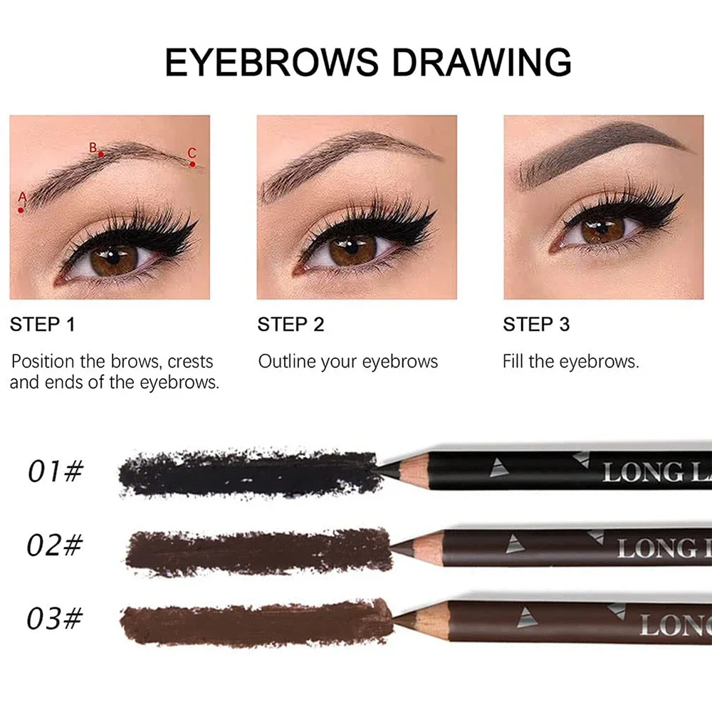6/12Pcs Eye Brow Pencil Waterp - Colored Pencil Professional บทวิจารณ์และราคา