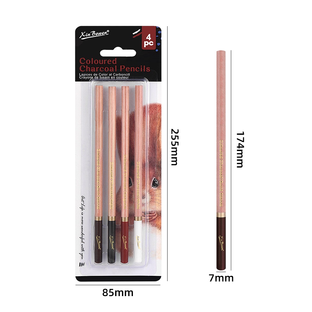 4Pcs Professional Sketch Charc - Colored Pencil Professional บทวิจารณ์และราคา