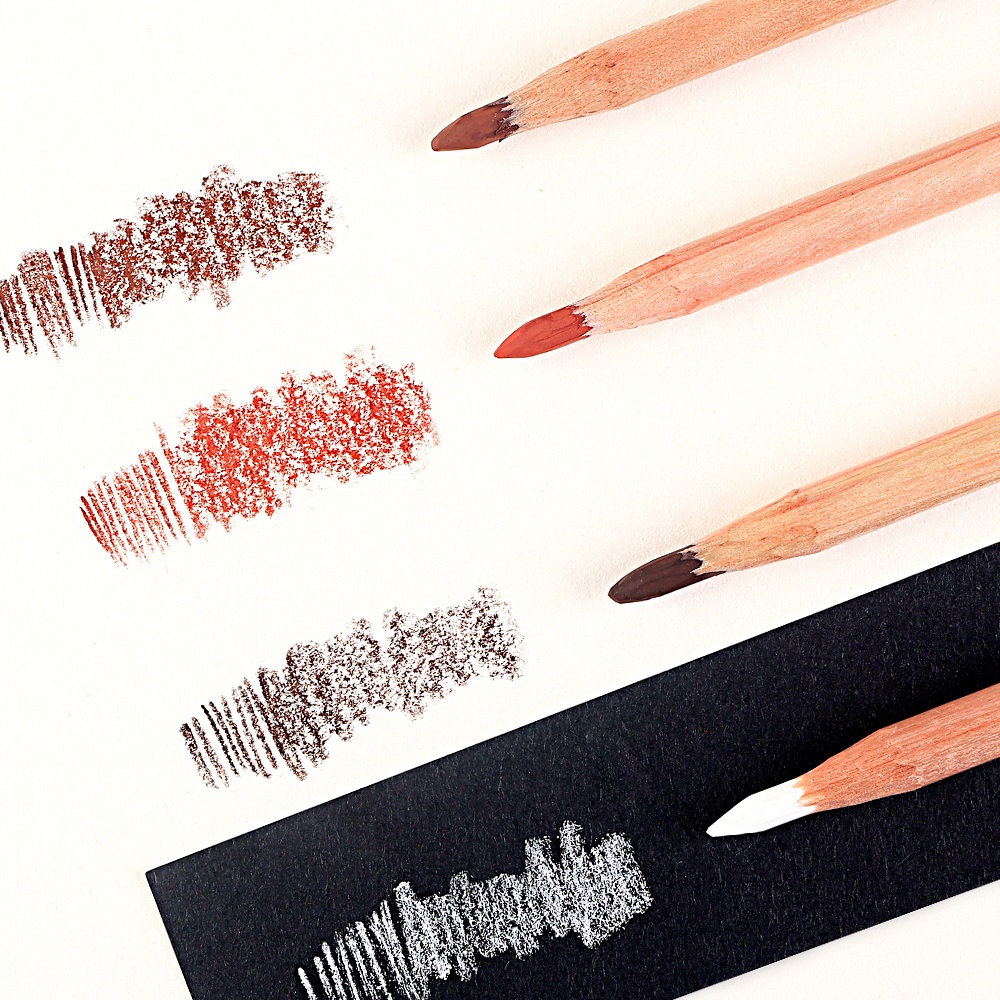 4Pcs Professional Sketch Charc - Colored Pencil Professional บทวิจารณ์และราคา
