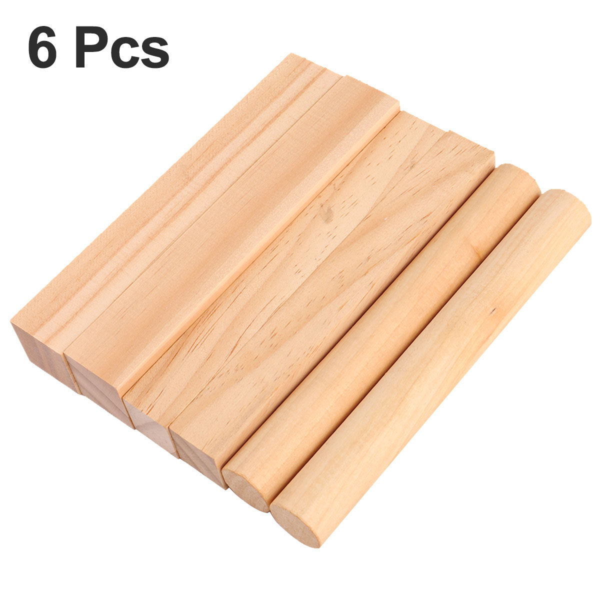 6Pcs Wooden Block Wood Carving - Art Craft Bar บทวิจารณ์และราคา