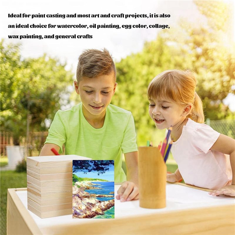 ABRE-20 Pcs 5.5X7inch Wood Pan - Acrylic Pour Paint บทวิจารณ์และราคา