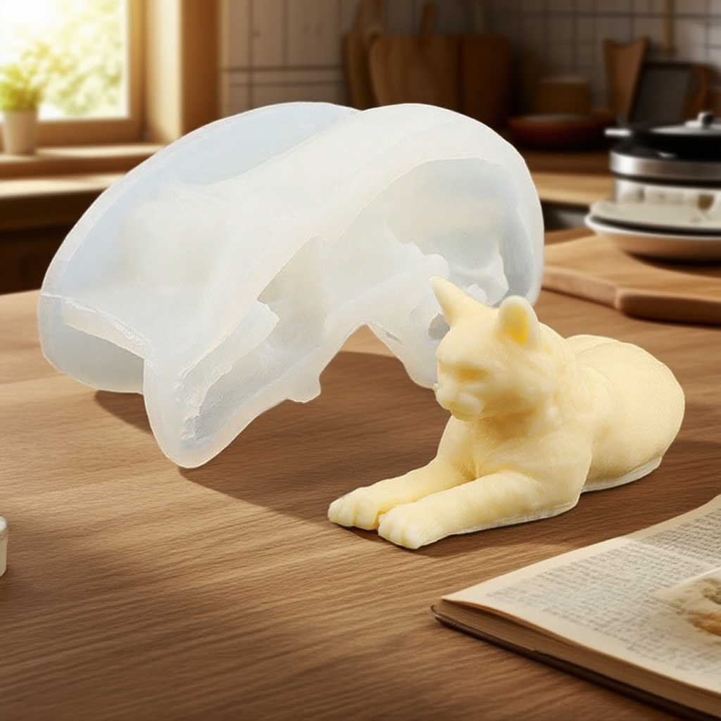 Creative Lying Cat Silicone Mo - Art Craft Horse บทวิจารณ์และราคา