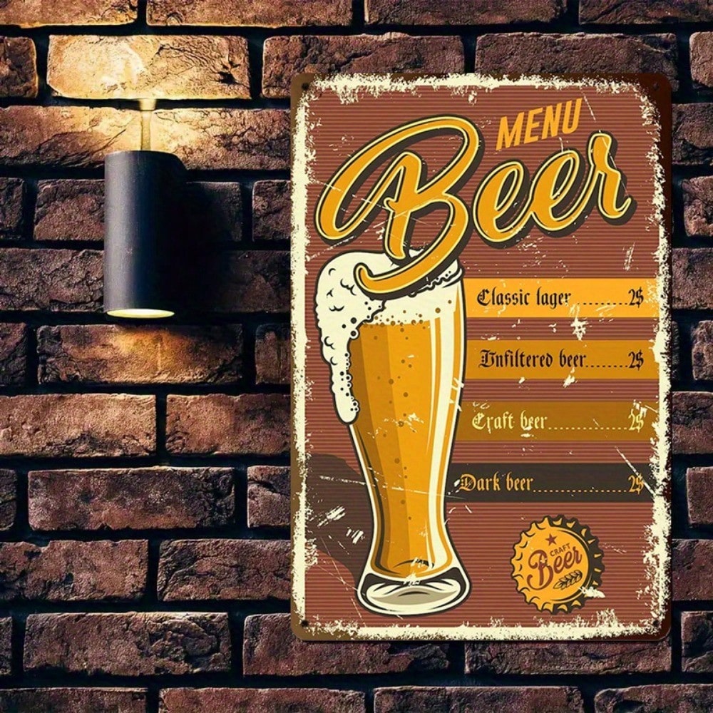 1PC Beer Menu Tin Sign - Vinta - Art Craft Bar บทวิจารณ์และราคา