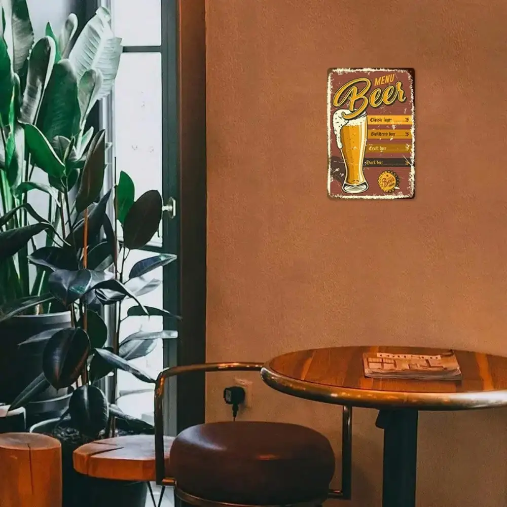 1PC Beer Menu Tin Sign - Vinta - Art Craft Bar บทวิจารณ์และราคา