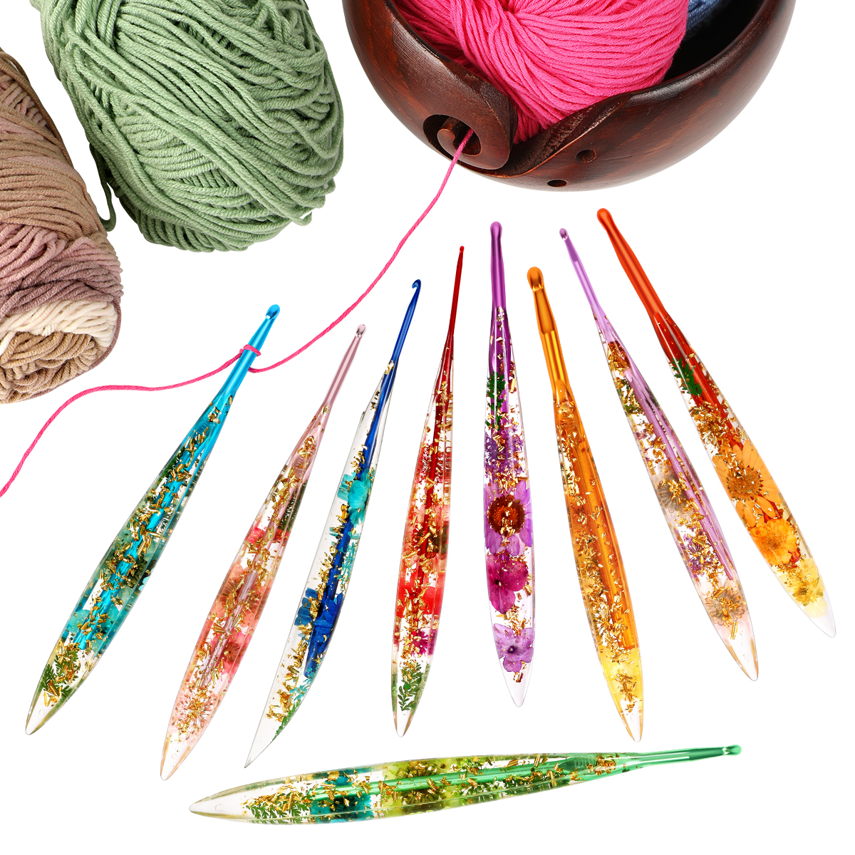 9Pcs/1Pc Hot Selling Epoxy Res - Crochet Hook Set บทวิจารณ์และราคา