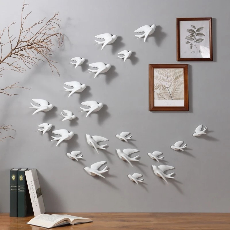 Creative Ceramic Birds Wall Ha - Tv Art And Craft บทวิจารณ์และราคา