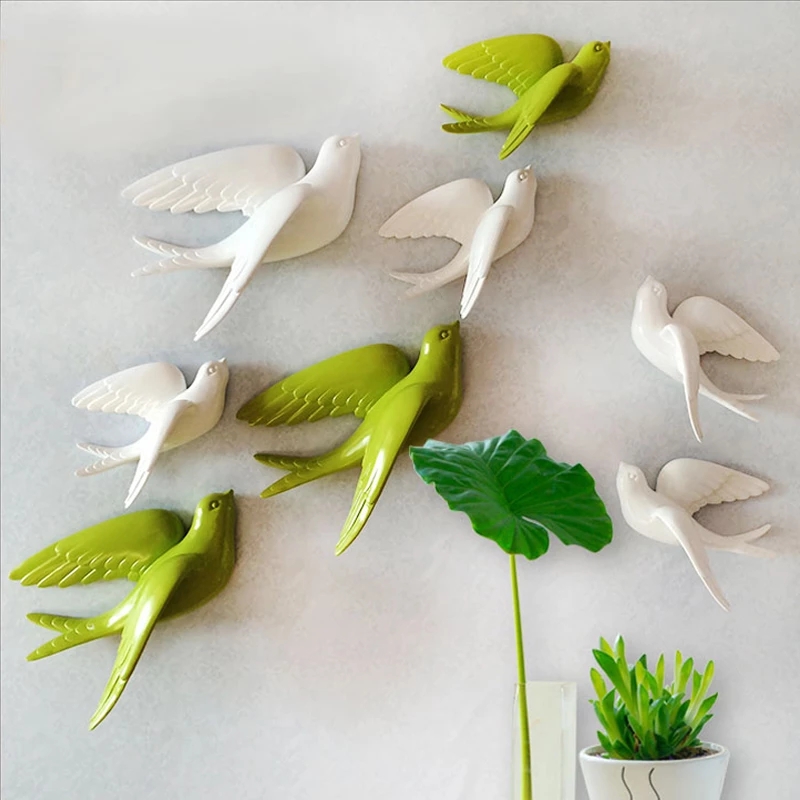 Creative Ceramic Birds Wall Ha - Tv Art And Craft บทวิจารณ์และราคา