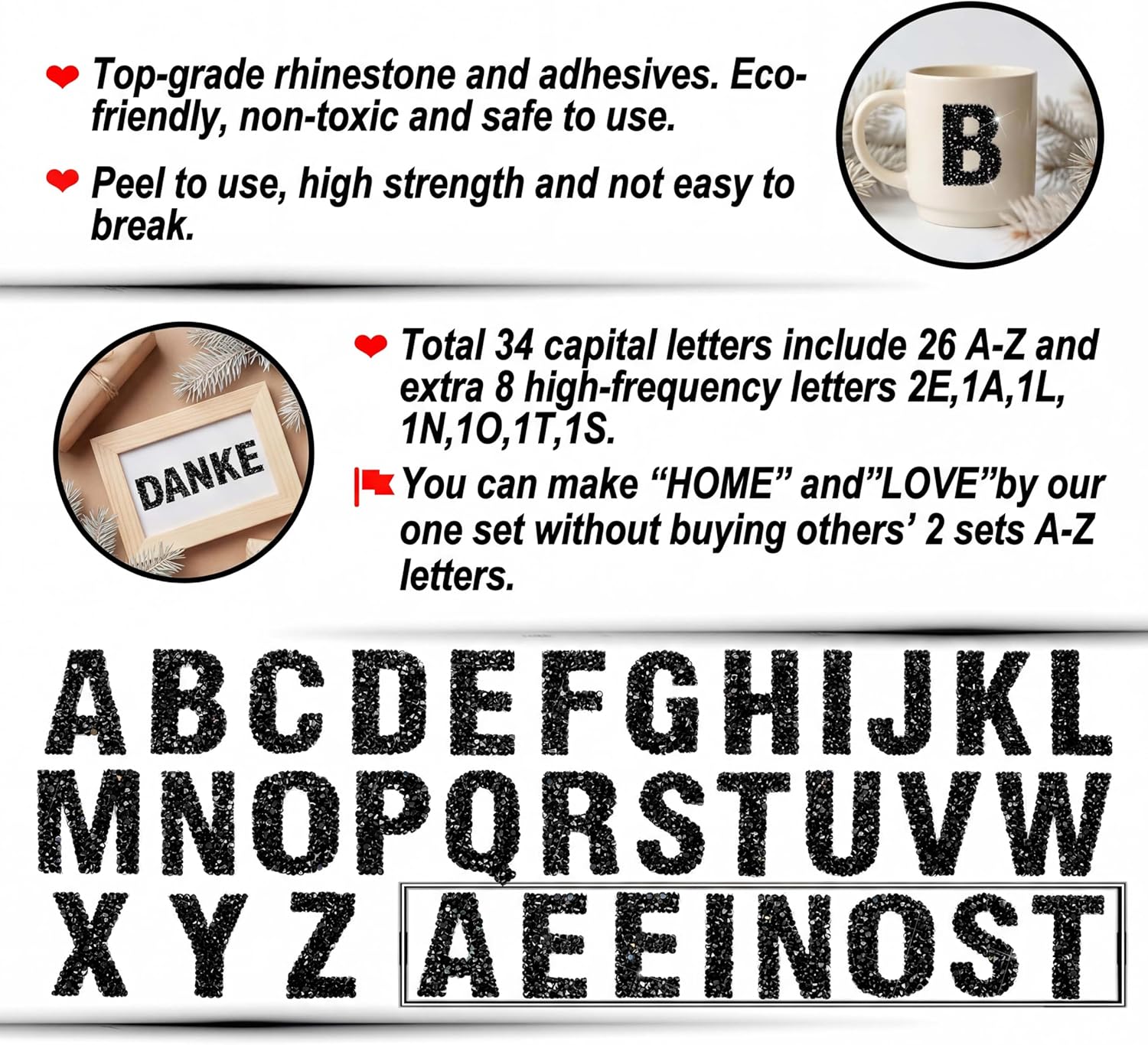 34Pcs Resin Rhinestone Alphabe - Art And Craft Letter Z บทวิจารณ์และราคา