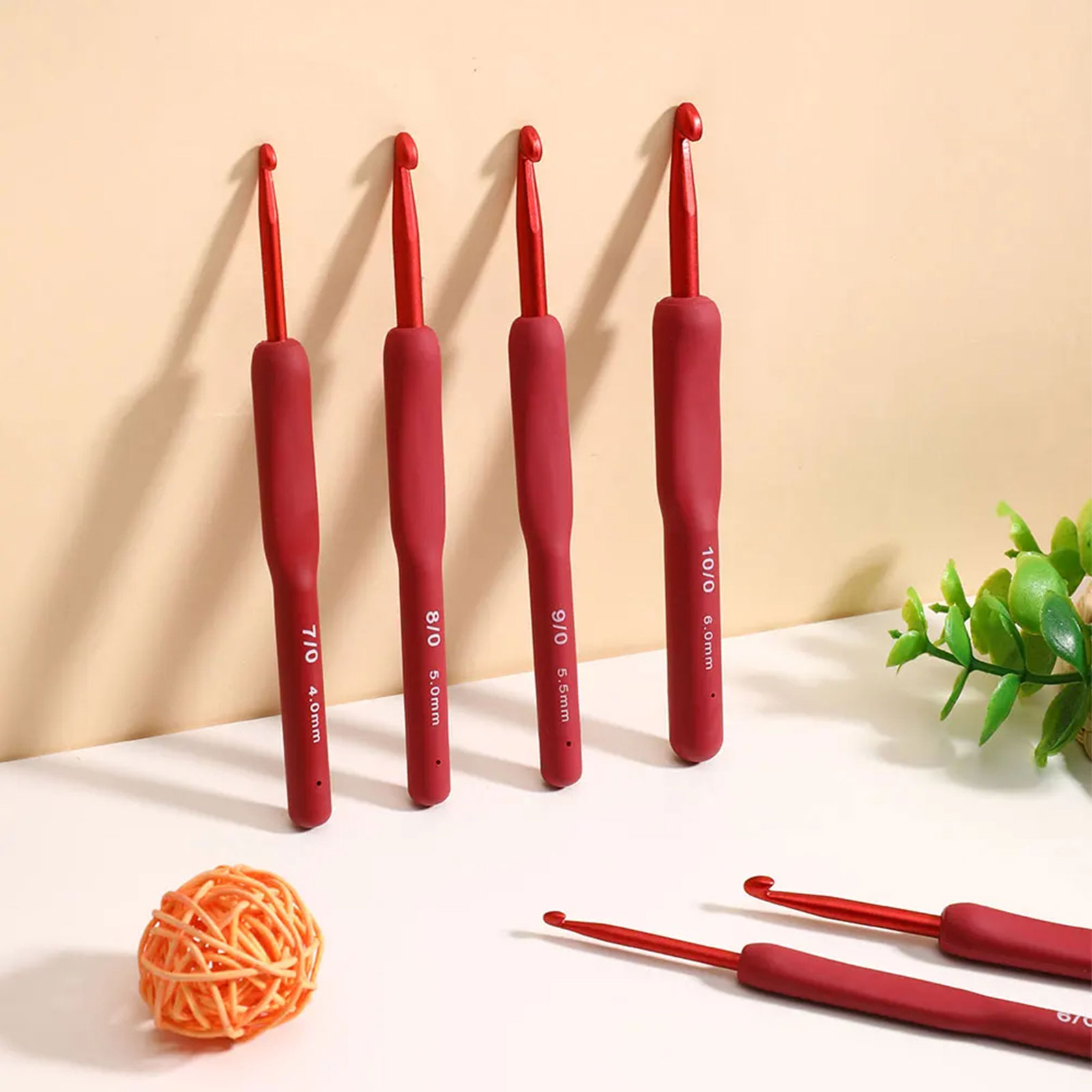 9/33pcs Red Crochet Hook set,  - Crochet Hook Set บทวิจารณ์และราคา