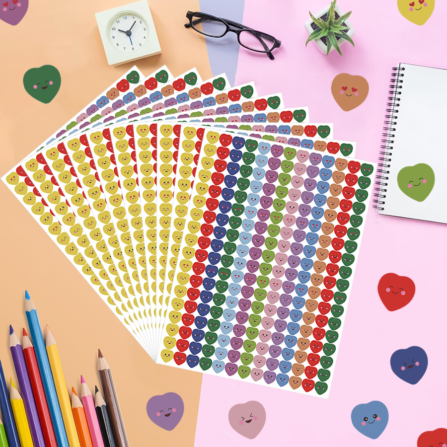 1170 Pcs Mini Heart Face Stick - Art Craft Journals บทวิจารณ์และราคา