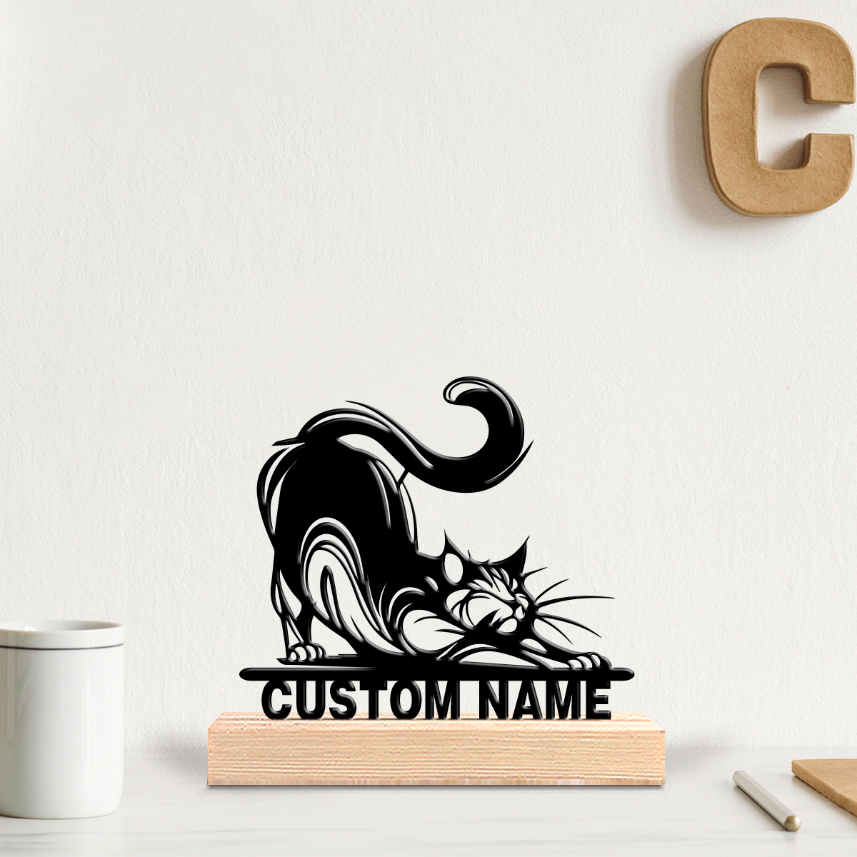 1pc Modern CAT Custom Text Met - Art Y Craft บทวิจารณ์และราคา