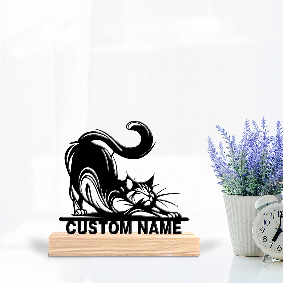 1pc Modern CAT Custom Text Met - Art Y Craft บทวิจารณ์และราคา