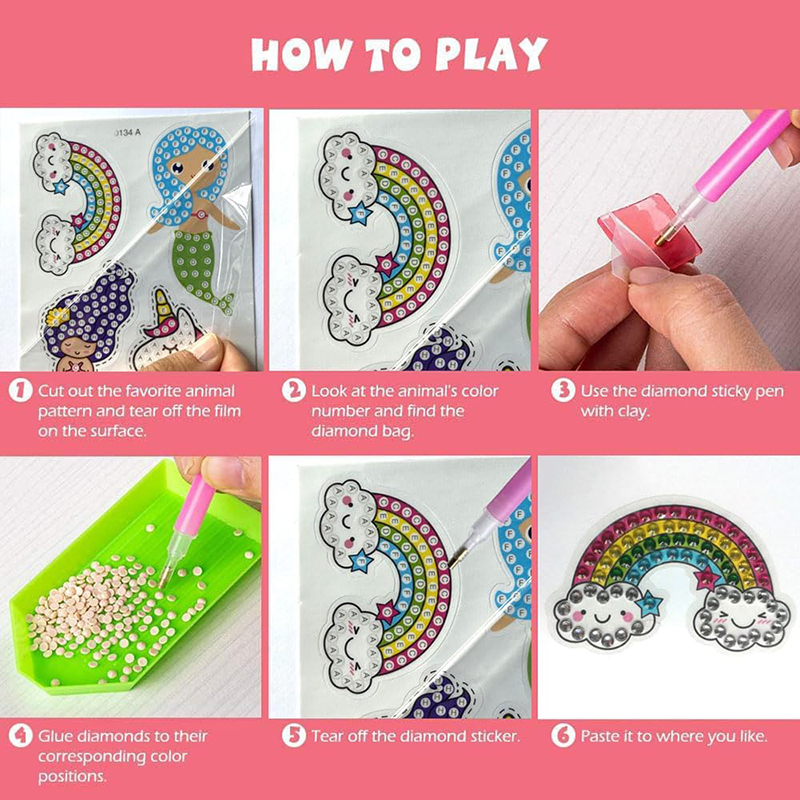 Make Diamond Stickers Kids 5D  - Art Craft Ideas For Kids บทวิจารณ์และราคา
