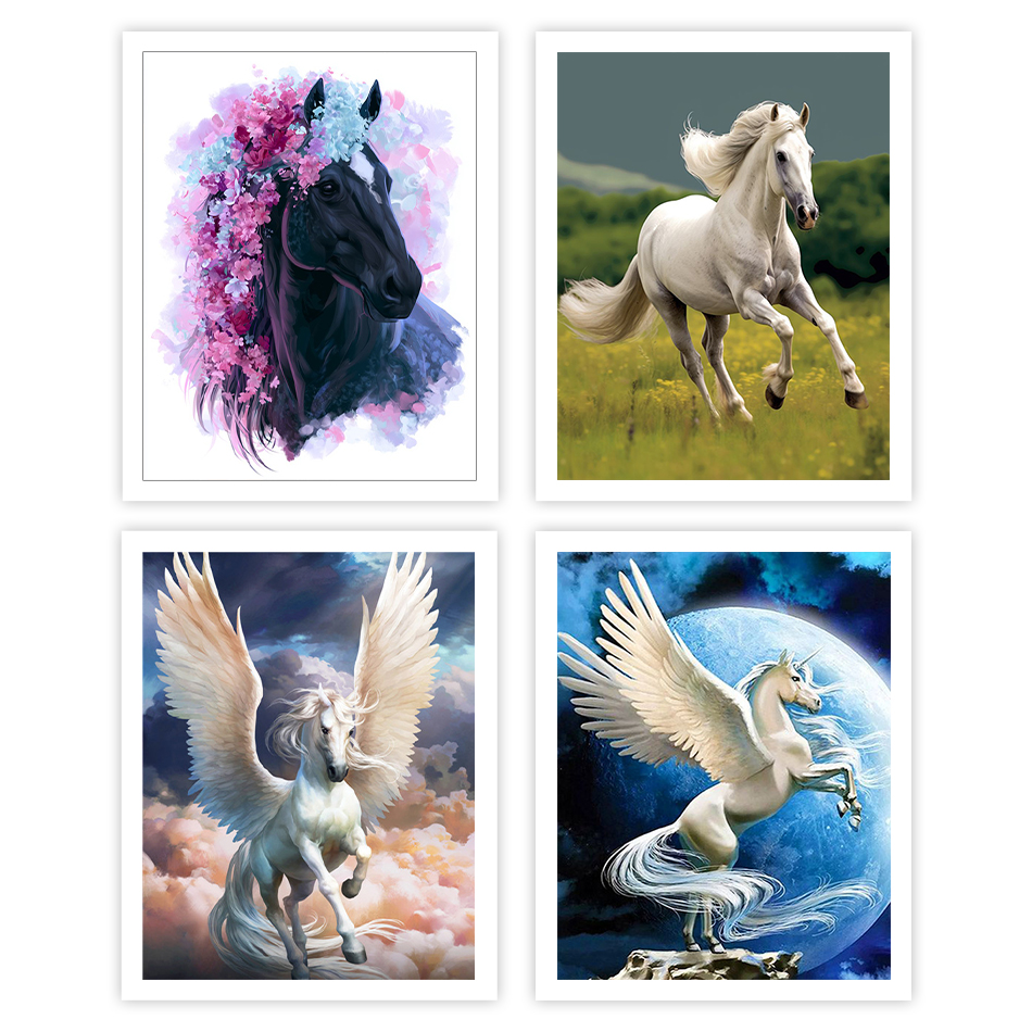 1pc frameless Painting By Numb - Art Craft Horse บทวิจารณ์และราคา