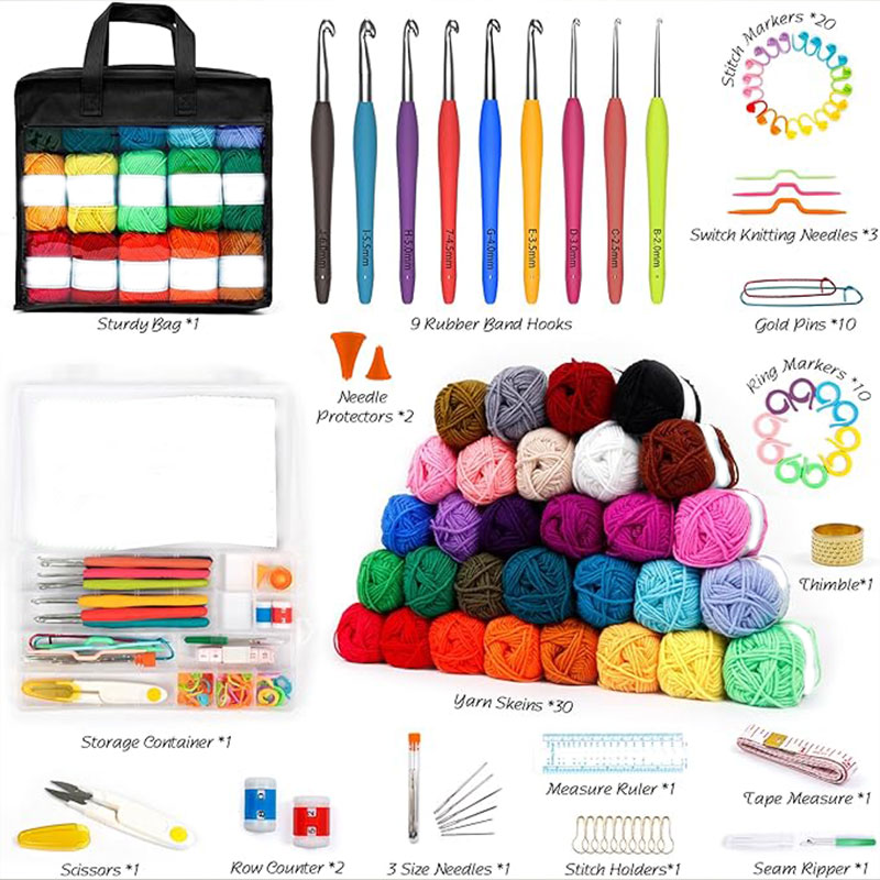 103 PCS Crochet Kit with Croch - Crochet Hook Set บทวิจารณ์และราคา