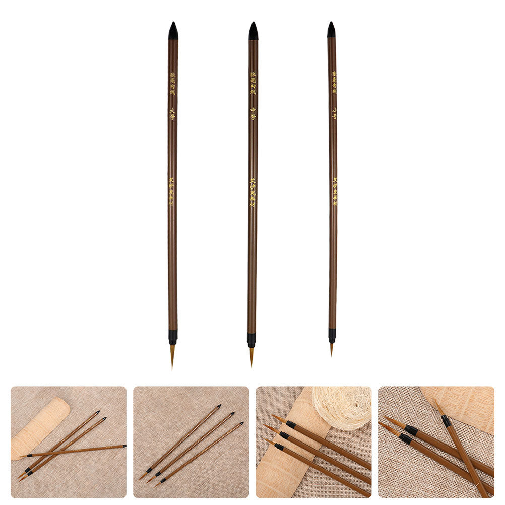 3Pcs Wolf Hair Line Drawing Pe - Watercolor Brush Pen บทวิจารณ์และราคา