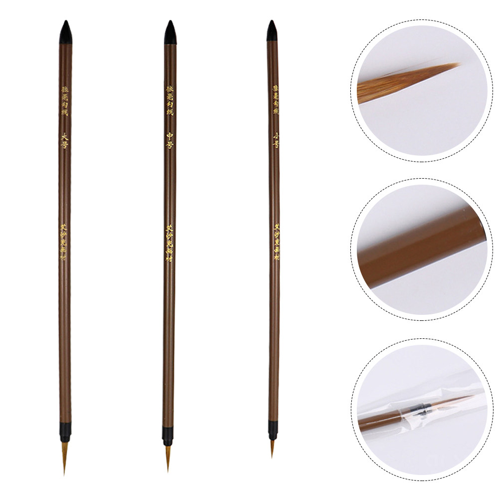 3Pcs Wolf Hair Line Drawing Pe - Watercolor Brush Pen บทวิจารณ์และราคา