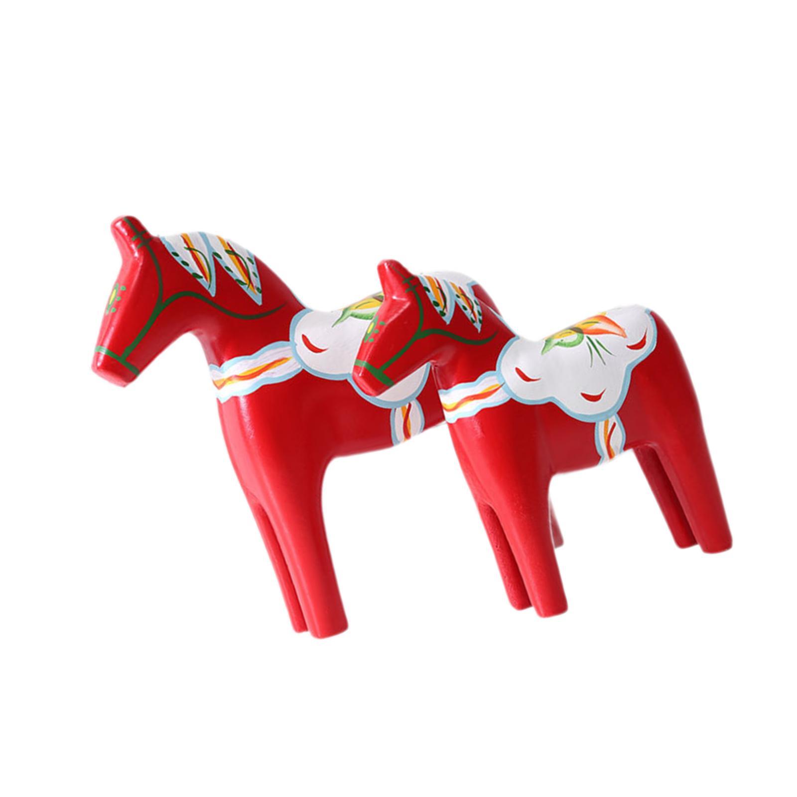 2Pcs Dala Horse Figurine Red C - Art Craft Horse บทวิจารณ์และราคา