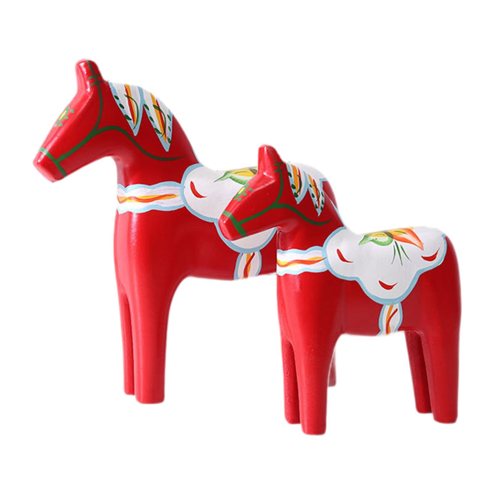 2Pcs Dala Horse Figurine Red C - Art Craft Horse บทวิจารณ์และราคา