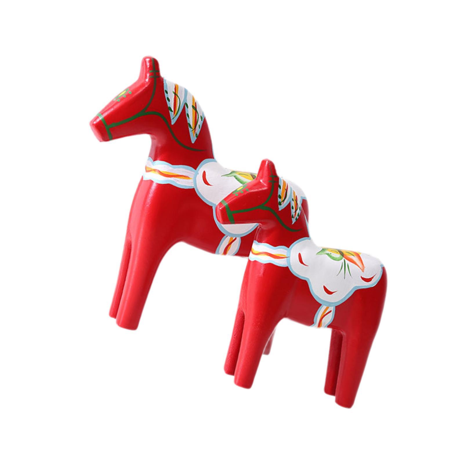 2Pcs Dala Horse Figurine Red C - Art Craft Horse บทวิจารณ์และราคา