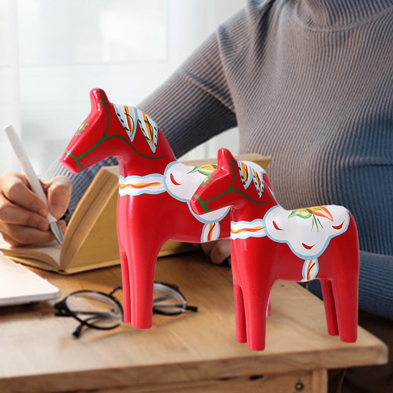 2Pcs Dala Horse Figurine Red C - Art Craft Horse บทวิจารณ์และราคา