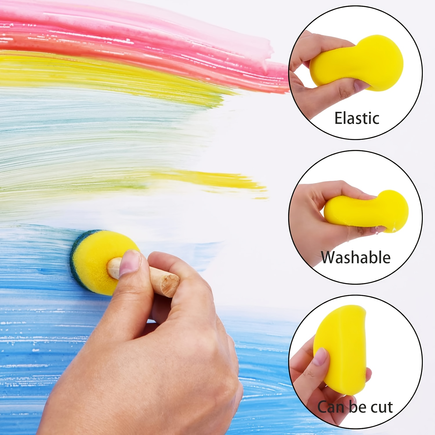28 Pieces Round Sponge Brush,  - Watercolor Brush Pen บทวิจารณ์และราคา