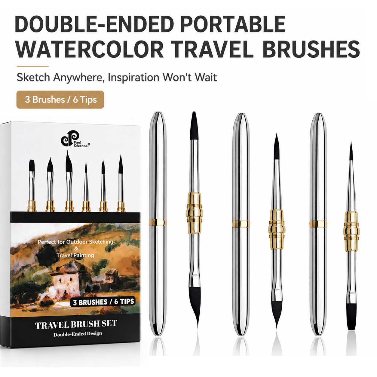 3Pcs Dual-Ended Art Paint Brus - Acrylic Pour Paint บทวิจารณ์และราคา
