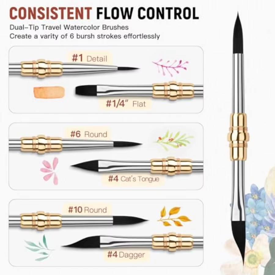 3Pcs Dual-Ended Art Paint Brus - Acrylic Pour Paint บทวิจารณ์และราคา