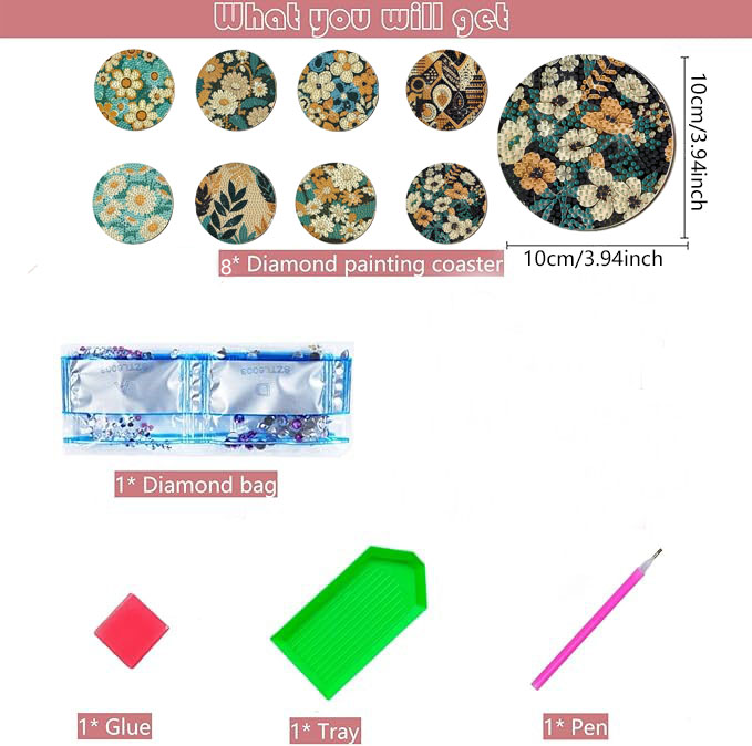 8 pieces DIY diamond Painting  - Art Y Craft บทวิจารณ์และราคา