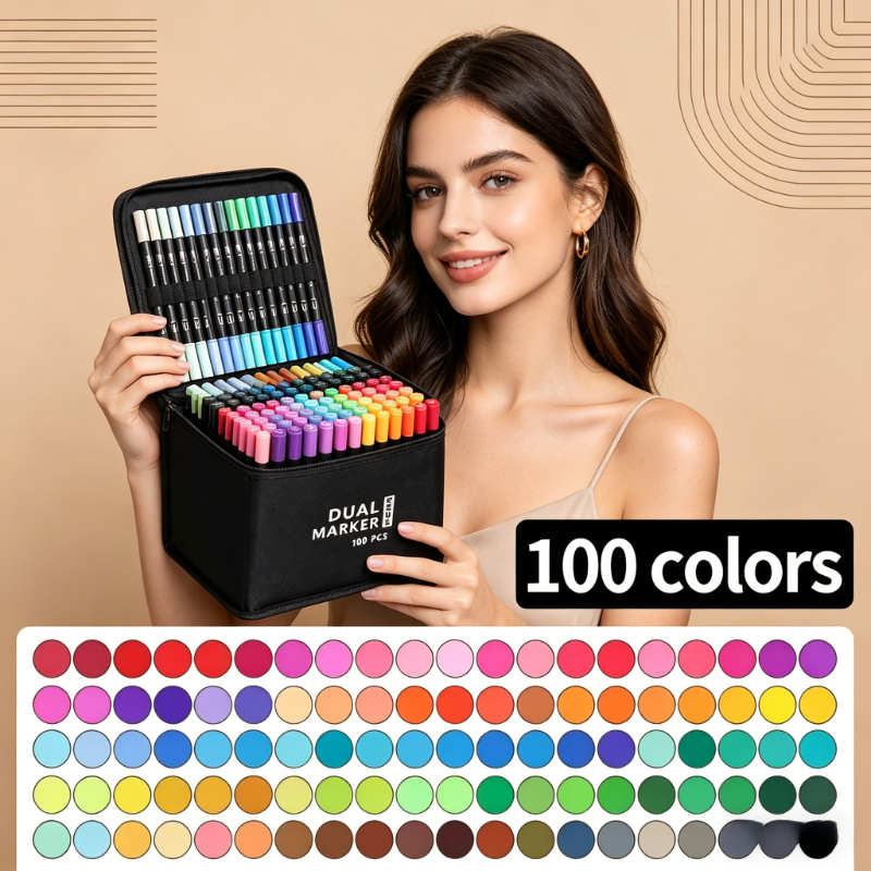 100 Colors Dual Tip Watercolor - Watercolor Brush Pen บทวิจารณ์และราคา