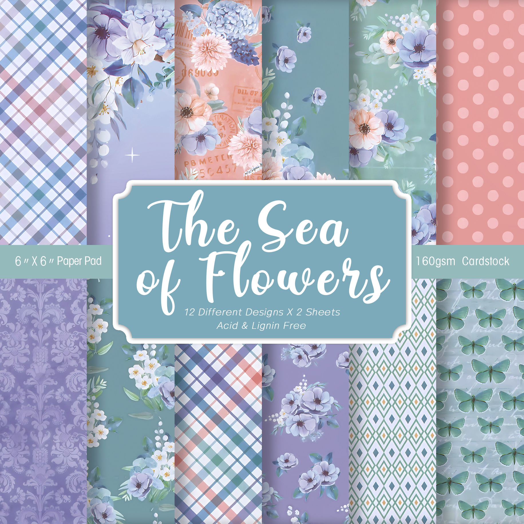24 Sheets Colored Floral Patte - Art Craft Journals บทวิจารณ์และราคา